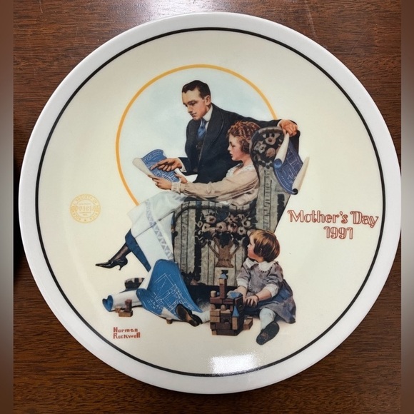 Vintage Norman Rockwell Decorative Plates Mother’s Day 1991-1993 Edition - Picture 2 of 10